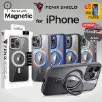 (วงแหวนหมุนได้+แถมฟิล์ม) เคส FenixShield 360 Rotatable Stand สำหรับ iPhone 16 / 15 / 14 / 13 / Plus / Pro Max / 11